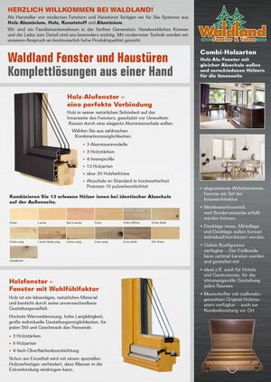 Prospektblatt Produktvorstellung